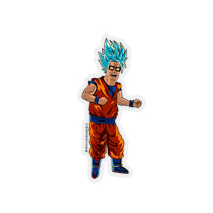 King of the Hill Hank / DragonBall Super Saiyan Blue Goku Mashup Transparent Sticker