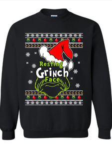 Resting Grinch Face Ugly Xmas Sweater