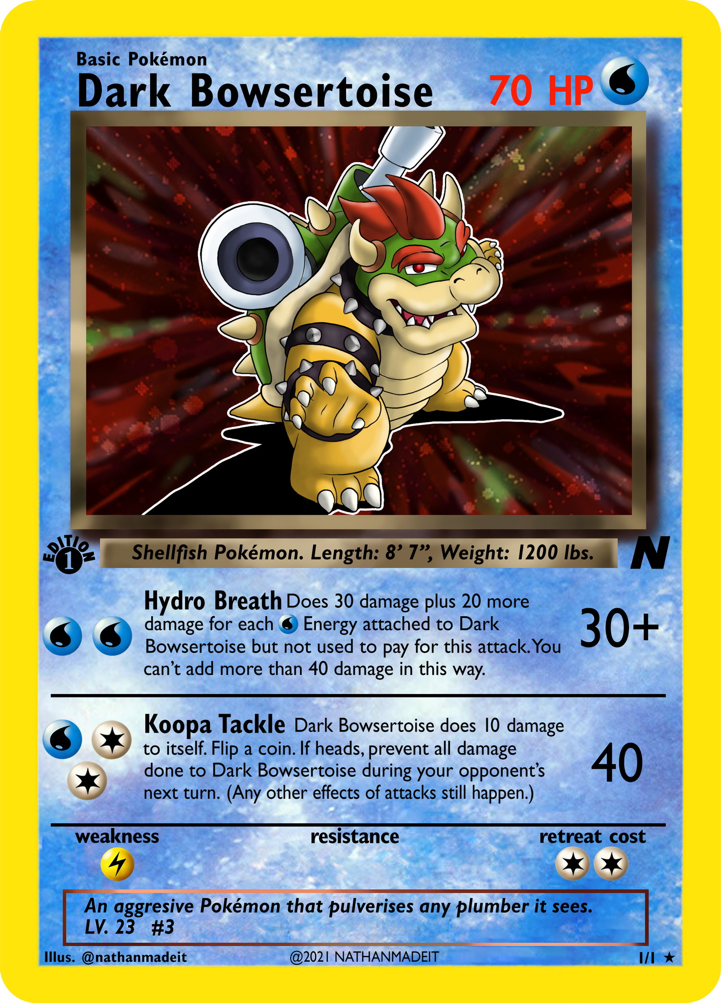 Dark Bowsertoise Holographic Card Nathan Made It Dark Bowsertoise Holographic Card Nathan Made It